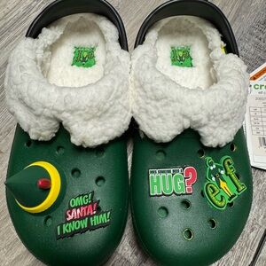 CROCS Green Holiday Clogs with White Lining